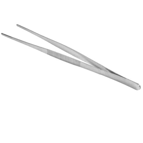 [Lange, gerade Küchenzange] 30 cm lange, silberfarbene Edelstahlzange für Küche, Garten und Erste Hilfe