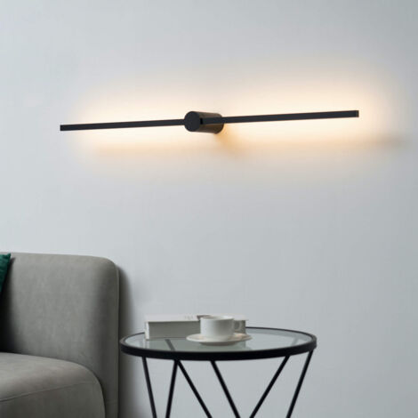 Lange Ultra-Design-Wandleuchte schwarz 113 cm - Eydon