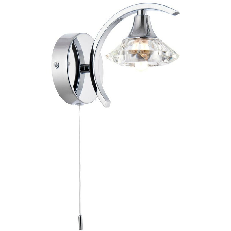 Langella - 1 Light Wall Light Chrome with Crystal Shade, G9 - Endon