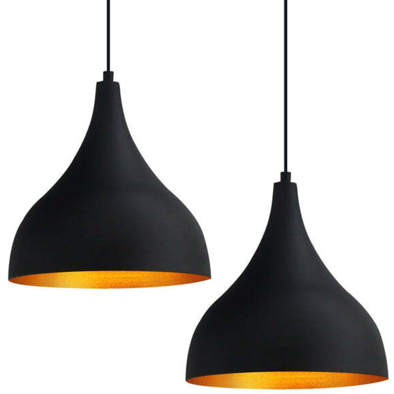 Bamyum Schwarzer Langer Doppelkronleuchter, Einzelne Pendelleuchte Für Wohnzimmer, Küche, Café, Restaurant, Kinderzimmer