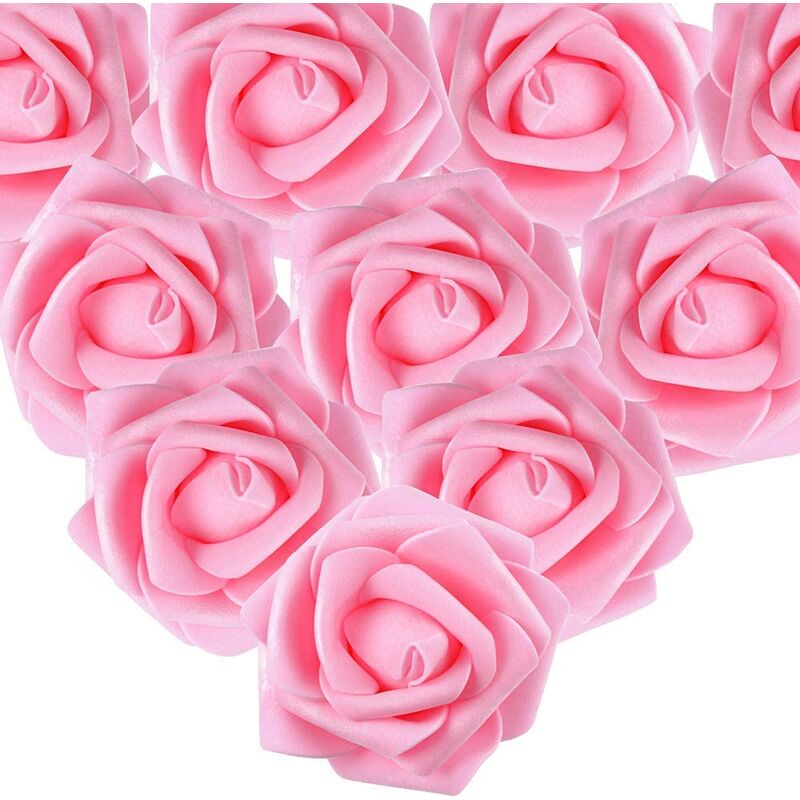 

100PCS Artificial White Rose 7cm Flor Día de San Valentín Cabeza de flor Decoración blanca Todos los santos Cumpleaños Boda Fiesta Ceremonia