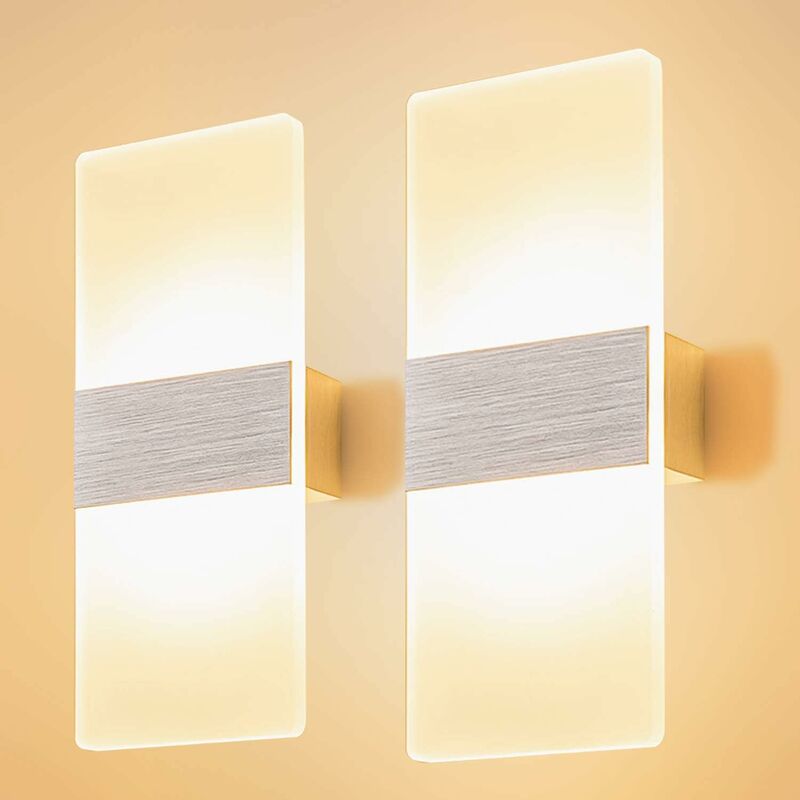 

2 * 6W LED luz de pared LED Interior 3000K Lámpara de pared de pared Diseño de vidrio simple Cepillo gris AC 220V para sala de estar Baño 29 cm