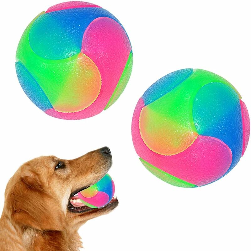 2 Stück Große Jouet Balle pour Chien et Chat ,Light Up Dog Balls ,Balle Sauteuse à LED Animaux Chats Balles Jouet Amusant pour Golden Retriever,