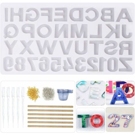 Letter Mold 2.5 inch 26 Pack Letter Mold Letter Resin Mold Alphabet Candle  Mold Silicone Mold for Resin Cake Mold Clay Resin Making Molds Candle