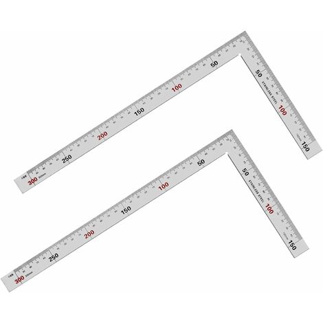 L-Square 1pc L-square Stainless Steel Carpenter's L-square 90°45°Steel  Rulers Angle Ruler for Measuring (Silver)