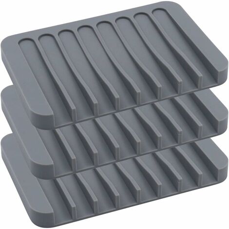 4Pack Silicone Soap Dish Self Draining Soap Dish Shower Waterfall