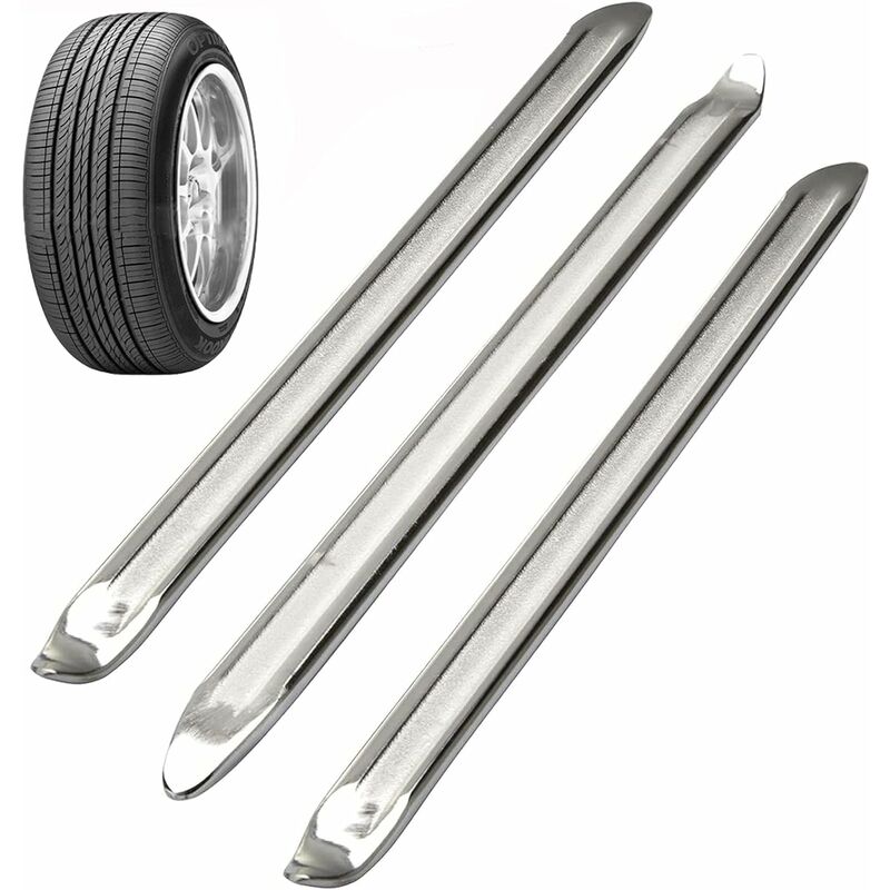 3 pcs Demonte Pneus Acier Levier Pneu Métal Kit Tire-Pied Outil de Réparation Jeu de Démonte Pneus pour Moto Voiture Auto électrique Vélo Solide et