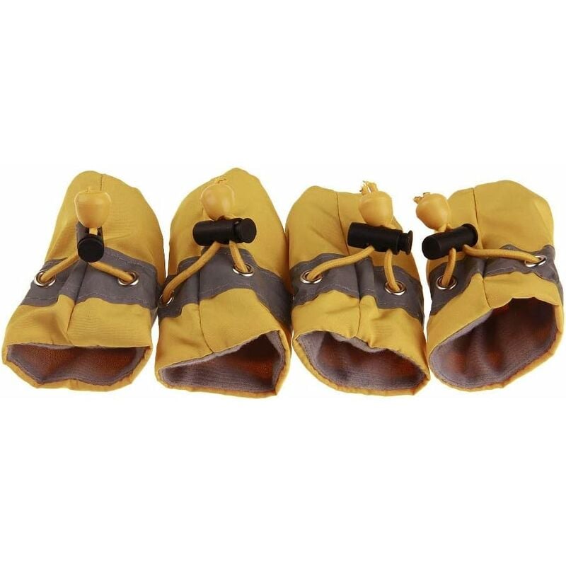 

4 botas de lluvia para perros, botas impermeables, antideslizantes, suaves, cubiertas de zapatos, diseño reflectante para perros, cachorros, mascotas