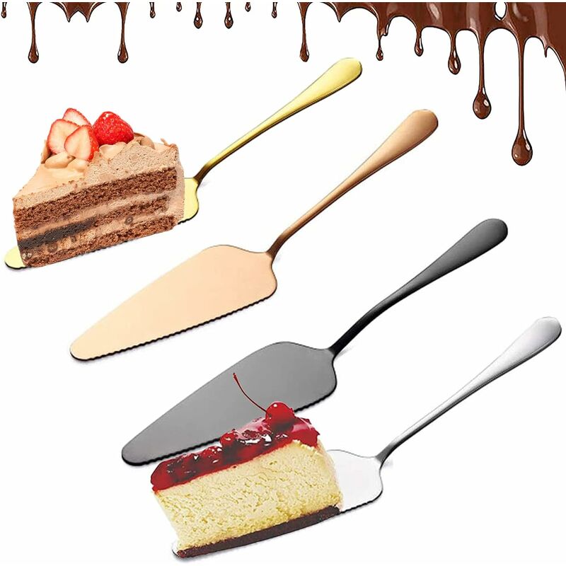 4 pièces Pelle à Gâteau, Pelle à Gâteau en Acier Inoxydable, Couteau à Gâteau Professionnel Pelle à Gâteau en Acier Inoxydable Lourd Couteau à Gâteau