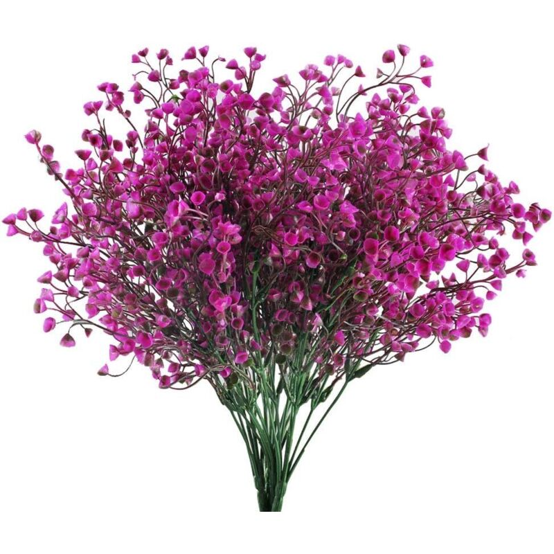 Langray - 4pcs Gypsophile Artificielles 7 Branches Fleurs Artificielles Arbuste Artificiel Buisson Fausse Fleurs Violet Decoration pour Mariage