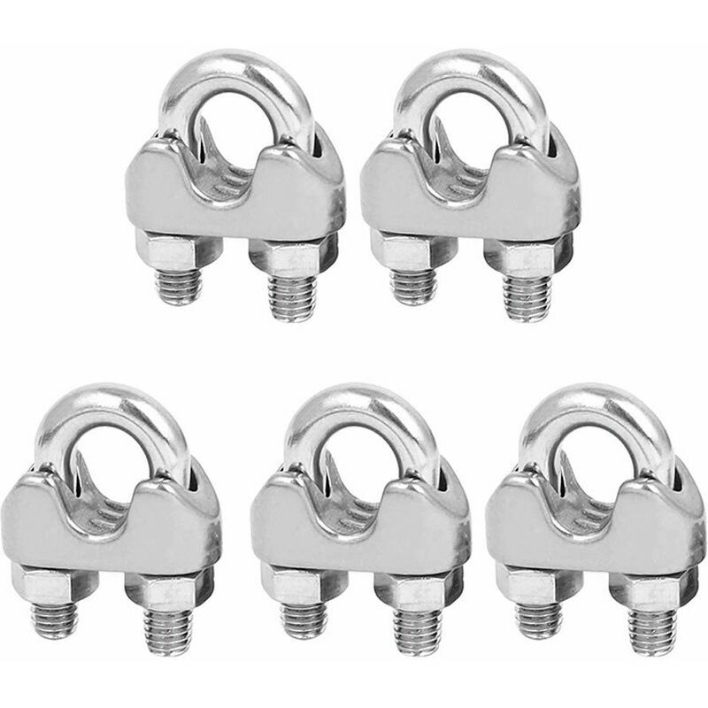 5 Pezzi Morsetto per Cavo in Acciaio M6 Morsetti a...