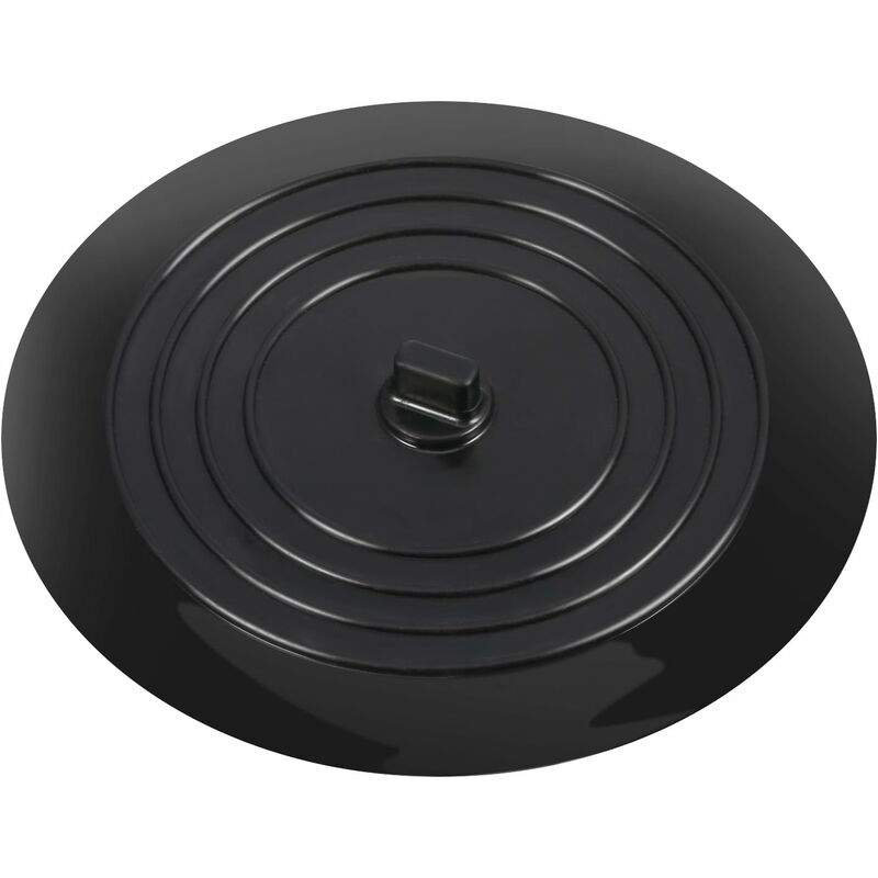 6 Inch Silicone Tub Stopper Drain Plug for Kitchen, Bath & Laundry (Black) - Langray
