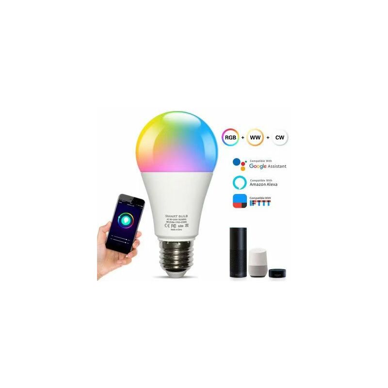 

Alexa 10W Smart Bulb, Wifi Smart Bulb, Multicolor Smart Bulb Compatible con Alexa, Google Home y Siri, No requiere Hub, 1 paquete - Langray