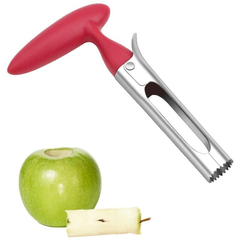 

Apple Corer, con mango de ABS, hoja de grado alimenticio con dientes afilados de acero inoxidable, rojo