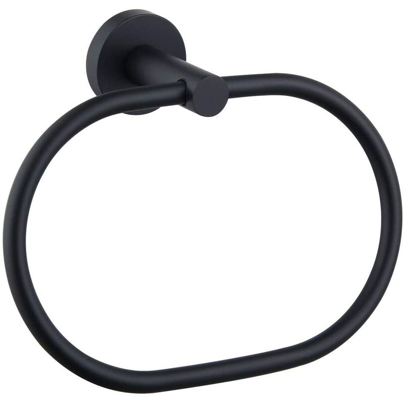 

Barra de toalla giratoria de acero inoxidable con anillo de toalla negro mate, accesorios modernos para cocina y baño, estante de almacenamiento para