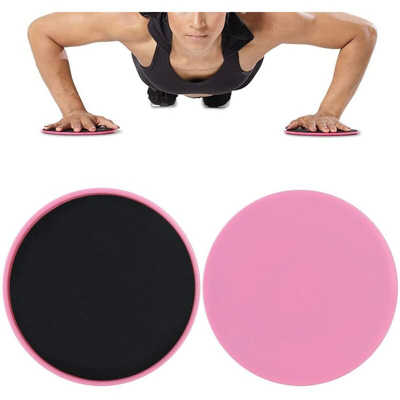 

Basic Sliders, 2 piezas de disco de deslizamiento de ejercicio para entrenamiento de cuerpo completo, uso en tapetes o pisos duros, rosa