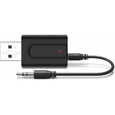 LangRay Bluetooth 5.0 transmitter - Jack 3.5 receiver, mini wireless USB transmitter - Bluetooth audio adapter for TV, headphones, stereo system and car sound systems [Power by USB, Low Latency]