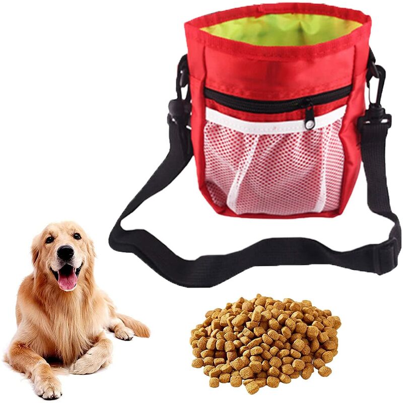 

Bolsa de regalo para perros, bolsa de entrenamiento para perros, bolsa de cintura ajustable portátil, correa para el hombro, con dispensador de