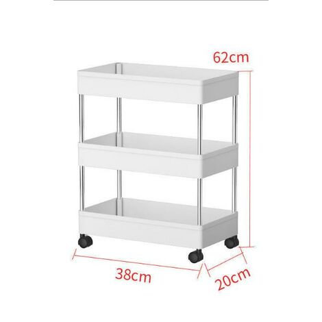 Toboli Carrito de cocina 40x13x61cm con 3 niveles estrecho