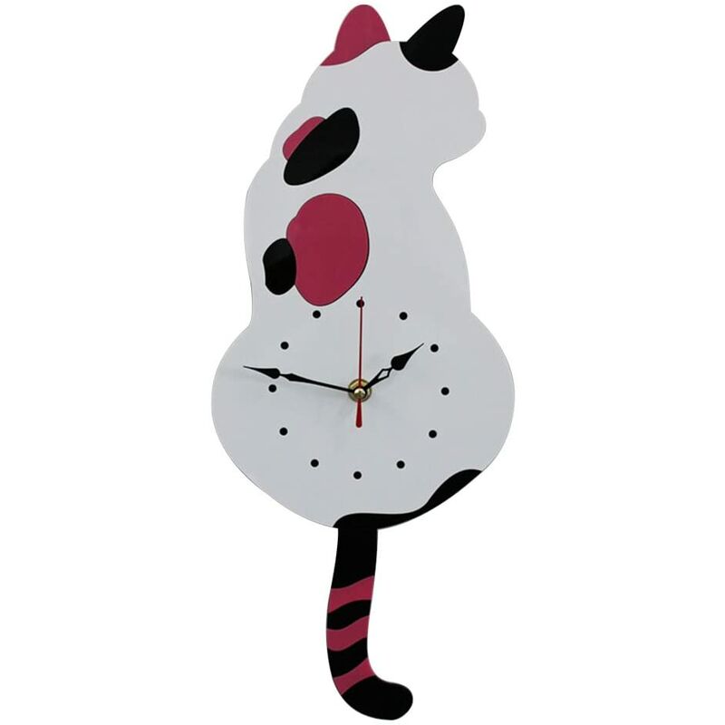 

Cat Reloj de pared Reloj de acrílico moderno para decoración del hogar Reloj de pared silencioso sin marco (blanco)