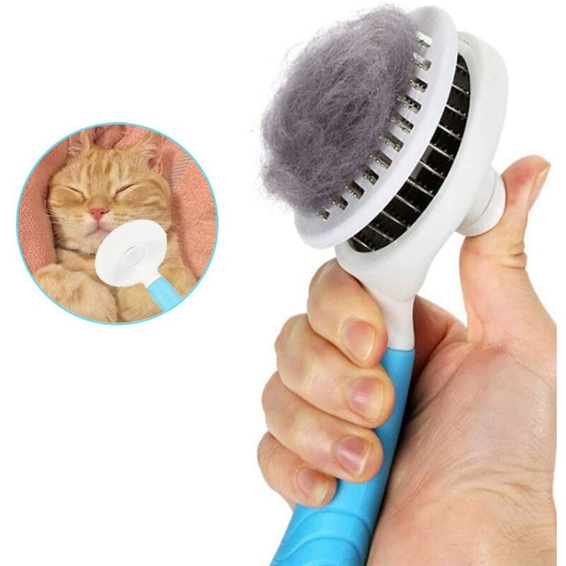 

Cepillo de aseo para perros, Cepillo para gatos de pelo largo, Cepillo autolimpiante para perros y gatos, con depilación con un clic, para perros y