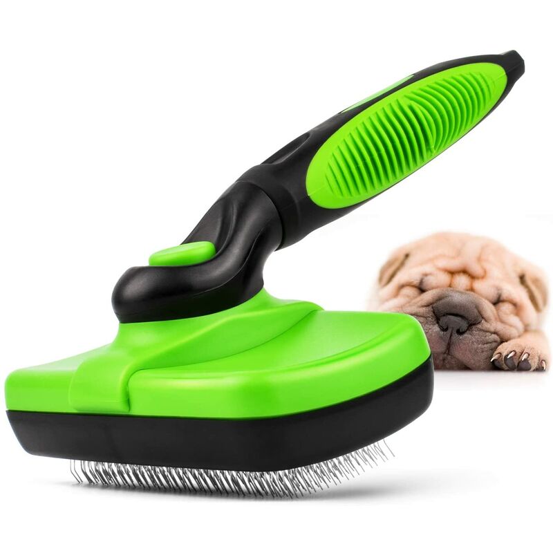 

Cepillo para mascotas para perros y gatos Autolimpiante, eliminación efectiva de hasta el 95% del pelo muerto y la capa interna Diseño ergonómico