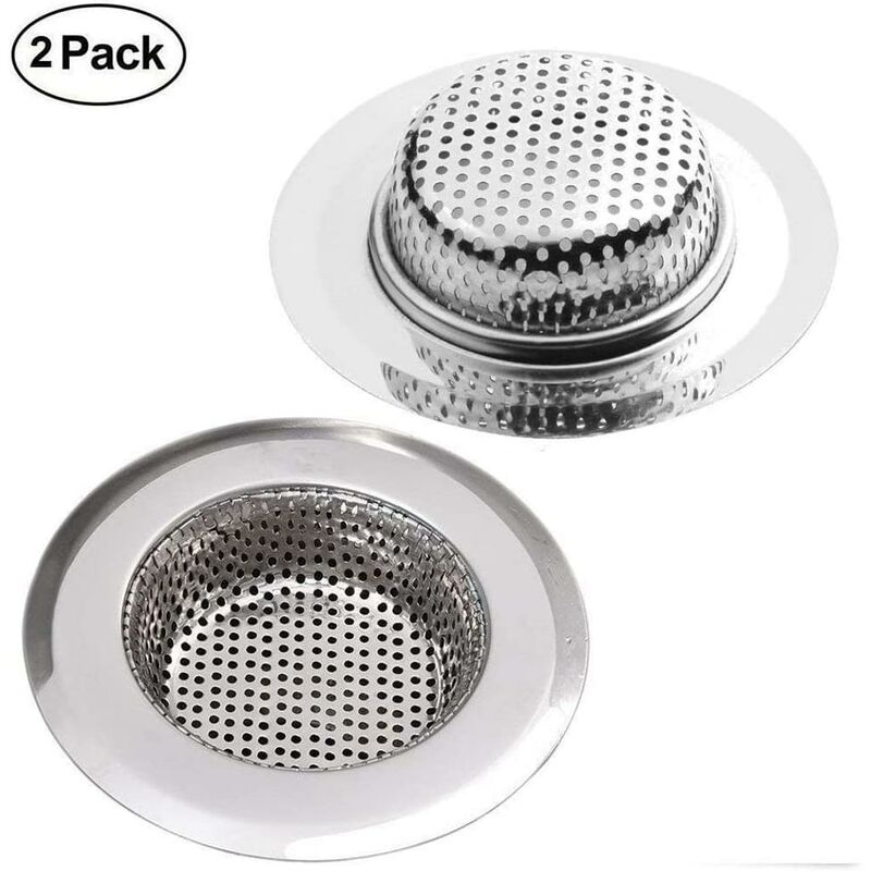 

Colador de drenaje, colador de filtro de lavabo de plato de ducha de fregadero de cocina de acero inoxidable de 7 CM, colador de drenaje de 2 piezas