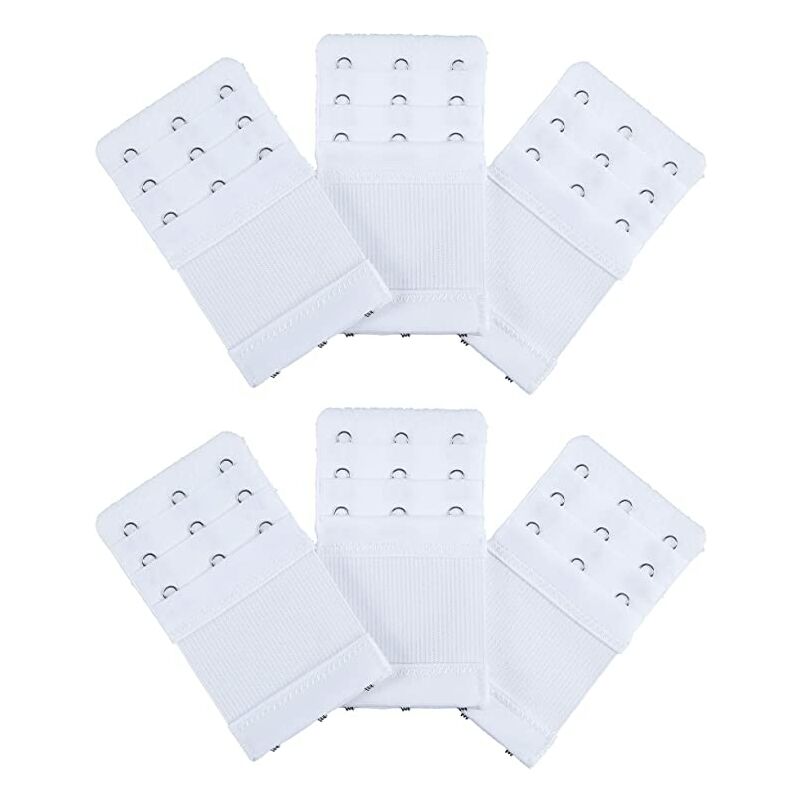 

LangRay Correa de extensión elástica para sujetador elástico para mujer, 6 piezas, 3 colores, blanco