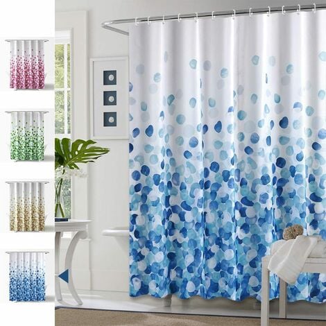 Juego de cortinas de ducha largas de 84 pulgadas para baño con ganchos,  color degradado, blanco, azul marino, juego de cortinas de ducha de 84