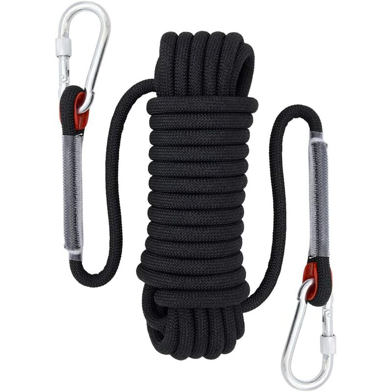 

Cuerda de escalada, diámetro 12 mm Accesorios estáticos para senderismo al aire libre Cuerda de seguridad resistente, 20 m negro - Langray