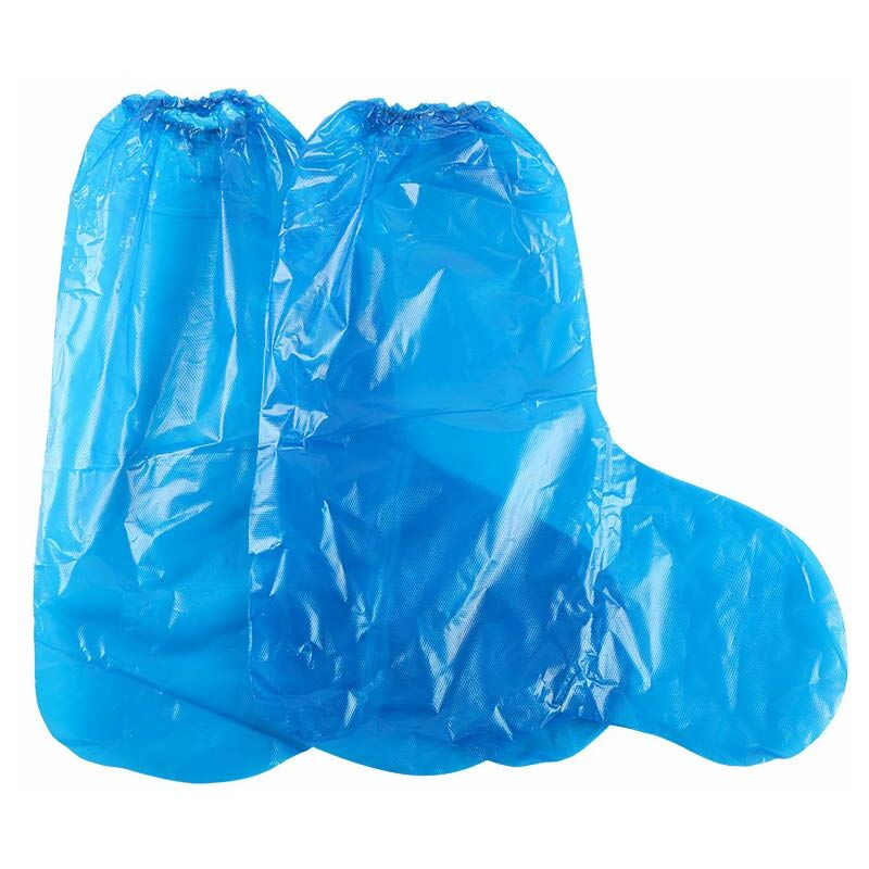 Disposable Polyethylene Outdoor & Camping Shoe Covers 10 Pack ��Transparent Blue�� - Langray
