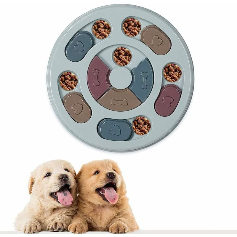 

Dog Puzzle Toys Alimentador lento de rompecabezas con antideslizante, alimentador de rompecabezas para perros, juegos de rompecabezas lentos para