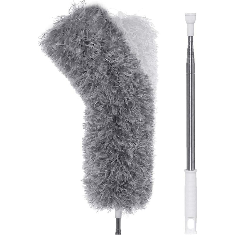 

Dust Duster en telescópico, plegable con tapa de silicona suave, plumero lavable para ventiladores de techo, persianas, telaraña, poste telescópico