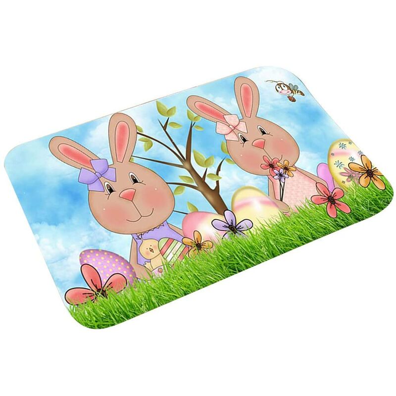 

Easter Bunny Felpudo Conejo Tapetes de entrada Tapetes de bienvenida antideslizantes Tapetes decorativos de baño para la cocina del hogar (40 * 60cm)