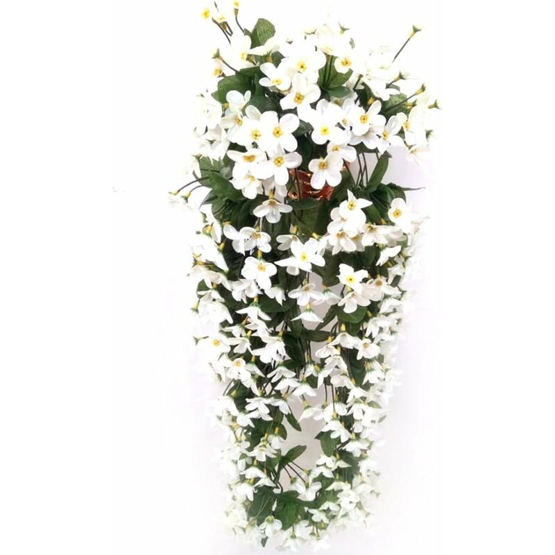 Fleurs artificielles - 4 pétales - Suspensions décoratives - Pour un mariage, ou pour décorer une maison, Blanc, 80 cm