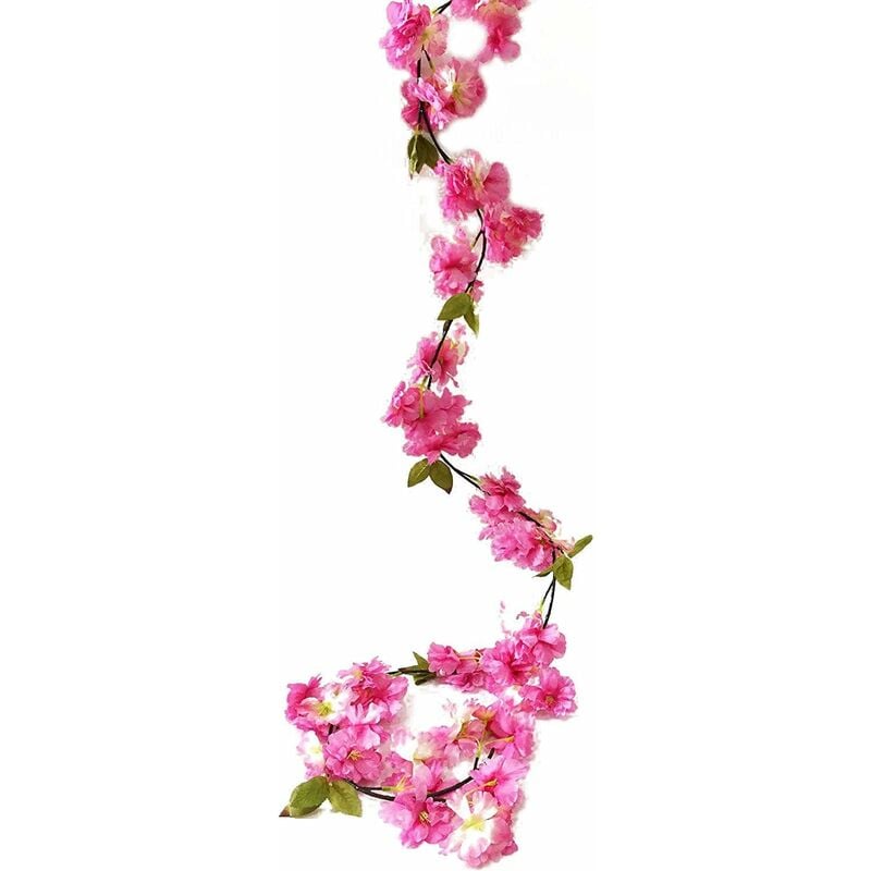 Aiducho - Fleurs De Cerisier Artificielles Vigne Plantes Suspendues Faux Sakura Guirlande Fausse Couronne De Cerisier Oriental Fleur Artificielle 5.8