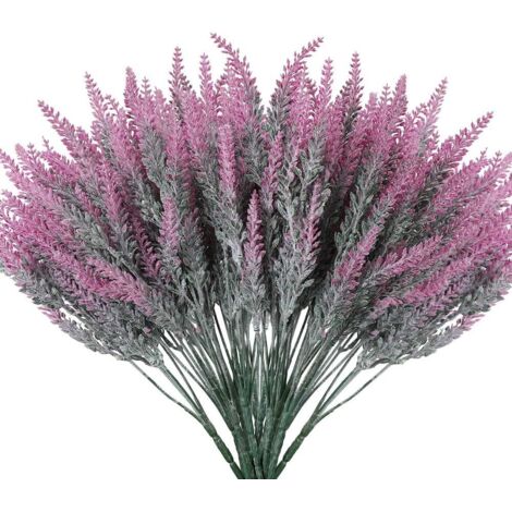 LangRay fleurs de lavande artificielles fausses plantes avec Faux bouquet de mariage en plastique pour centres de table maison cuisine jardin ferme décor 8 pièces fuchsia