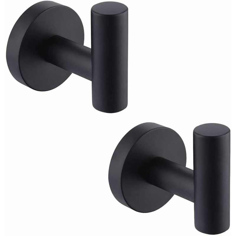 

Gancho de pared para baño Perchero para toallas Ganchos para abrigos Negro mate Acero inoxidable SUS304 Soporte para perchero Toallero Almacenamiento