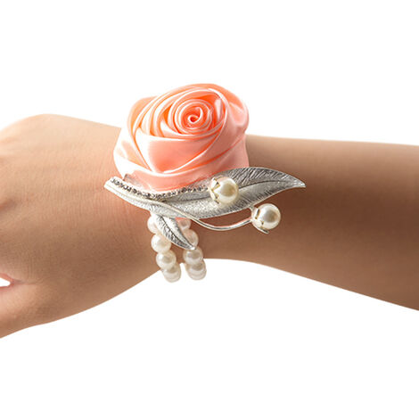 Wrist Corsages For Wedding - 2 Pieces Bridesmaid Silk Wrist Flower