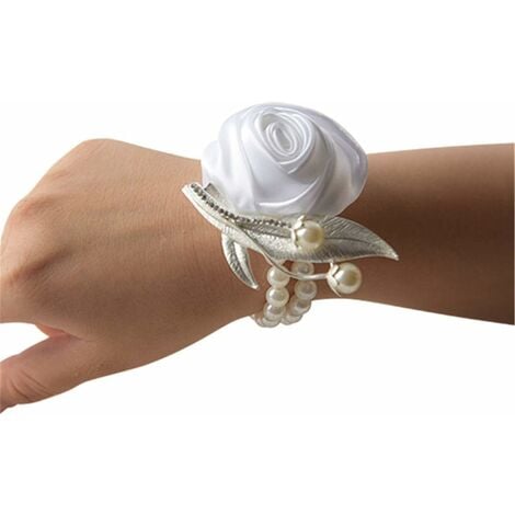 Wrist Corsages For Wedding - 2 Pieces Bridesmaid Silk Wrist Flower