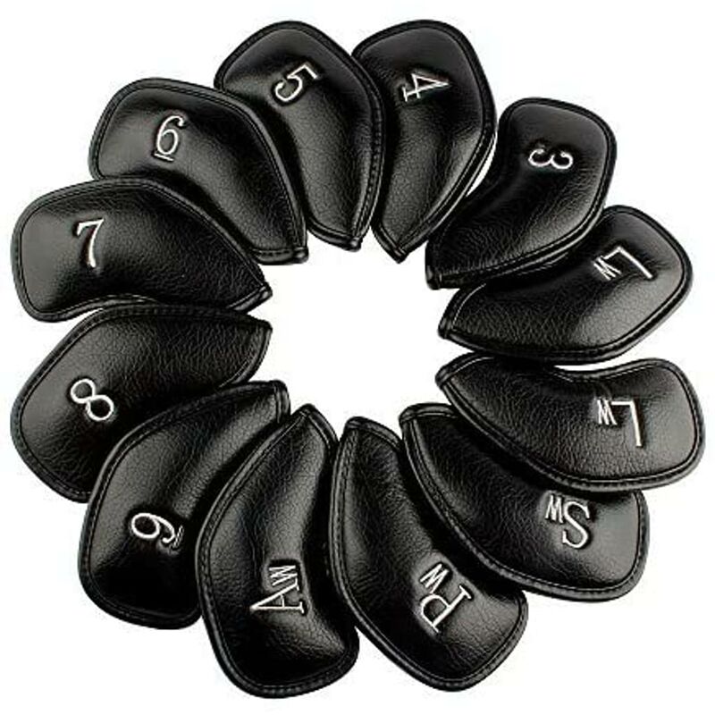 

Golf 12 piezas de cuero sintético grueso Fundas de hierro para golf Juego de fundas para la cabeza de hierro Para todos los títulos Titleist,