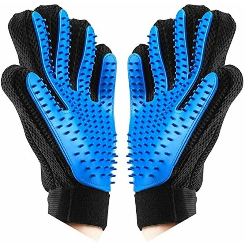 

Guantes de aseo Masaje Perro Gato Cepillo de limpieza Baño para mascotas Removedor de pelo Peine de masaje Pelo largo Corto de goma - 1 par