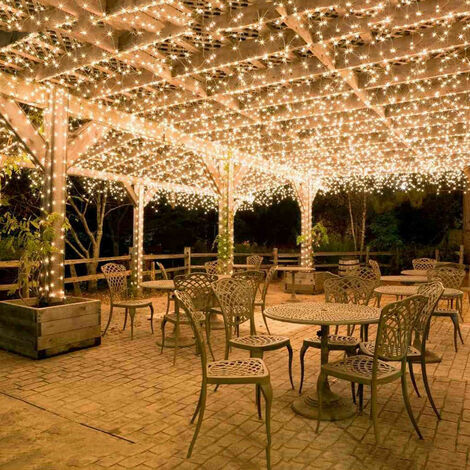 LangRay Guirlande lumineuse de noël à lumière LED, décor de fond de fête de mariage, guirlande lumineuse féerique pour jardin de vacances(100M, 600 LED)