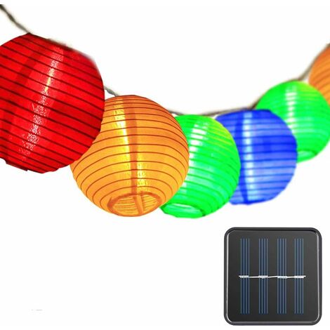 LangRay Guirlandes solaires extérieures Lanternes, Fairy Lights 30 LED Lampes solaires extérieures imperméables pour lampes de jardin Lanterne chinoise pour la fête de Noël Balcon Jardin Décoration