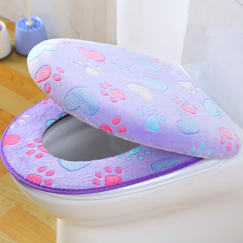 

Juego de fundas para asiento de inodoro Funda de asiento de inodoro más gruesa y cálida Alfombrilla de inodoro lavable para invierno Almohadillas de