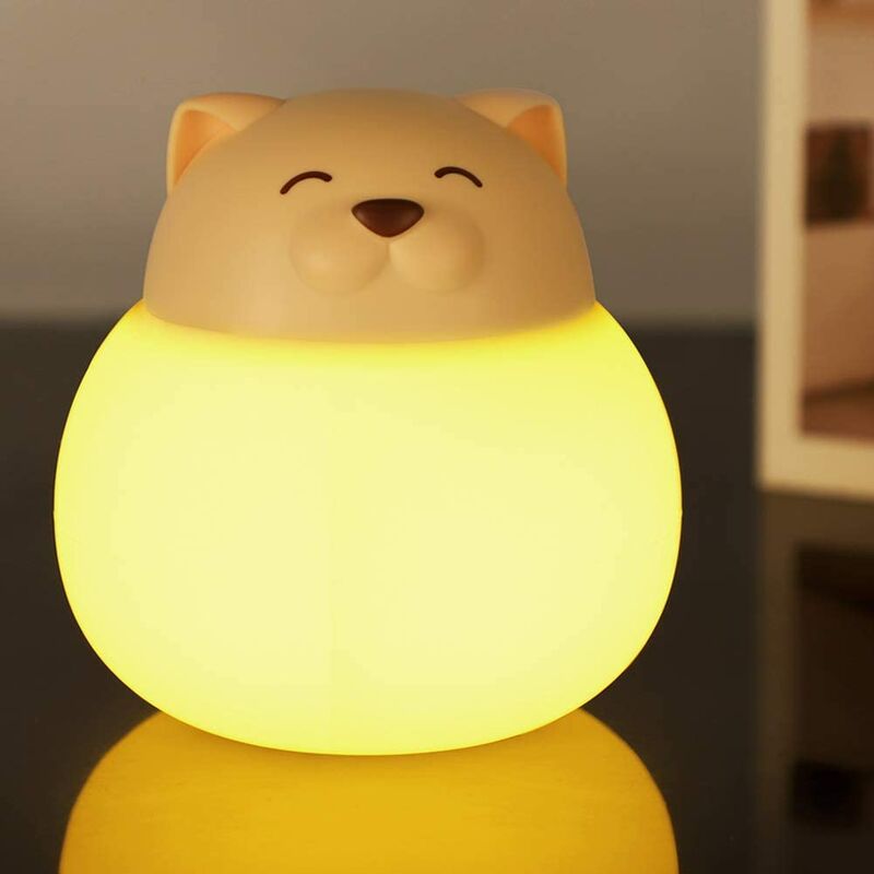 Kids Night Light, LED Night Light Animal Lamp, Baby Night Lamp, Pet Lamp, Lamp for Nursery, Bedroom, Living Room, Camping (Beige Cat) - Langray