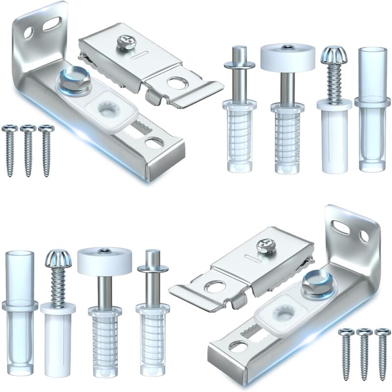 Image of Kit di riparazione hardware per porte pieghevoli - Confezione da 2 pezzi di ricambio per porte scorrevoli pieghevoli dell'armadio, include staffa