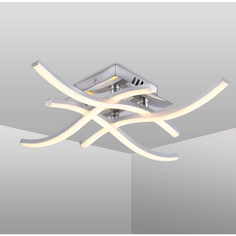 

Lámpara de techo LED moderna, Lámpara de techo en forma de onda, Módulos LED integrados de 24 W, 4x380Lm, Blanco cálido 3000K, Lámpara colgante para