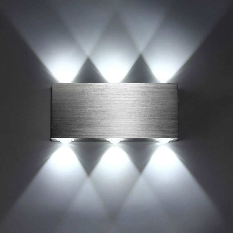 LangRay LED Wall Light 6W Indoor Wall Lamp Modern Square Up Down Aluminum Lighting Decoration Light for Bedroom Office Bed Hallway Living Room Hotel