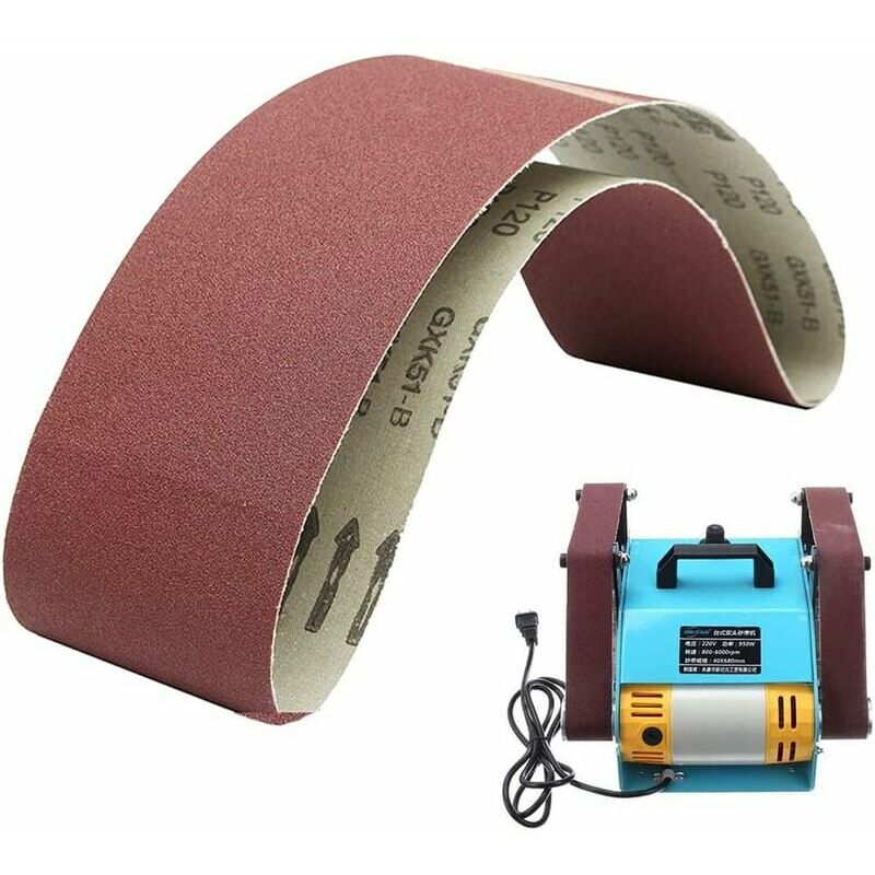 KZQ - Bandes Abrasives de 100 mm x 915 mm en Oxyde d'Aluminium, Convient pour Ponceuse à Bande Puissante, Travail du Bois, Polissage du Métal (Grain